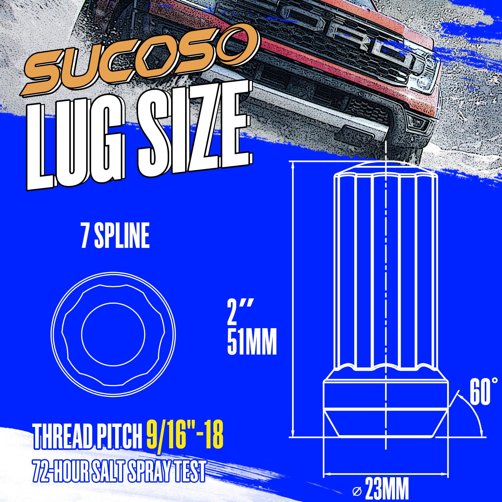SUCOSO close-up of lug nut threads highlighting clean machining for secure fit