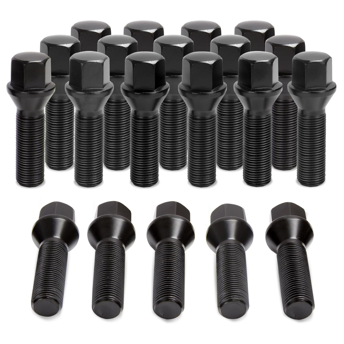 SUCOSO front packaging of 20 lug bolts showing quantity and fitment benefits