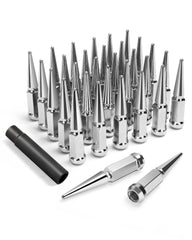 SUCOSO front view packaged lug nut set showing complete 32-piece kit and chrome finish for upgraded appearance