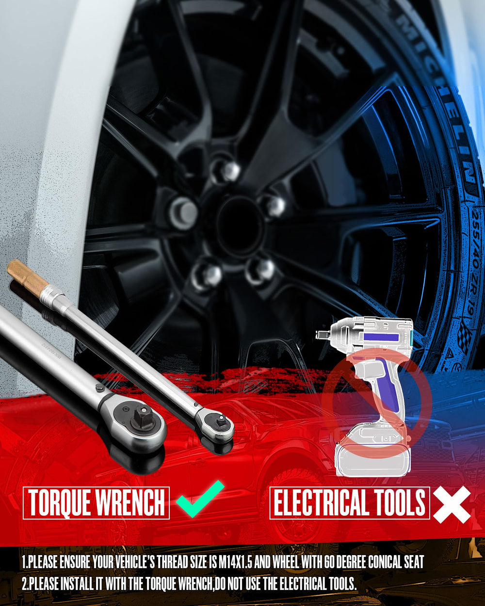 SUCOSO lug nut beside ruler for scale showing dimensions and fitment clarity benefit
