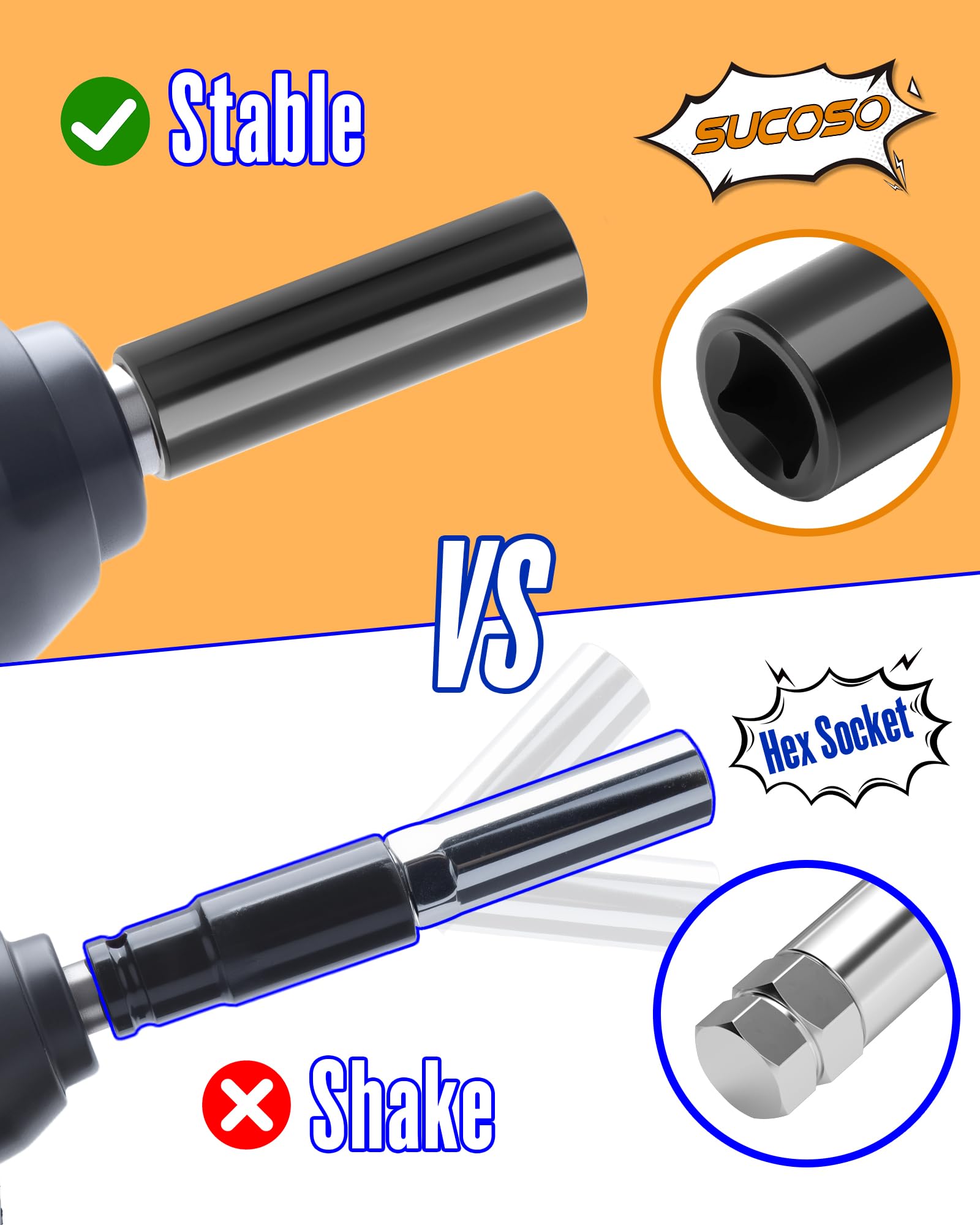SUCOSO thin-walled socket profile showing narrow design to reduce wheel scratching