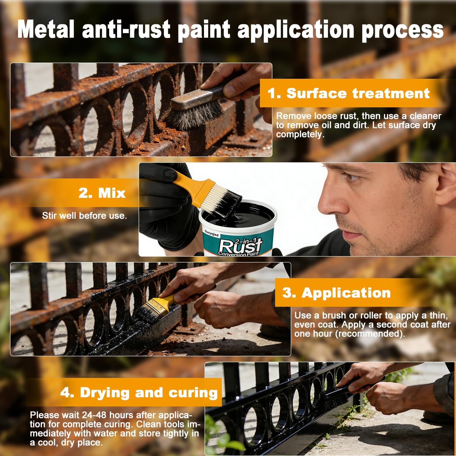 Sucyajied black finish on fence showing weather-resistant protection