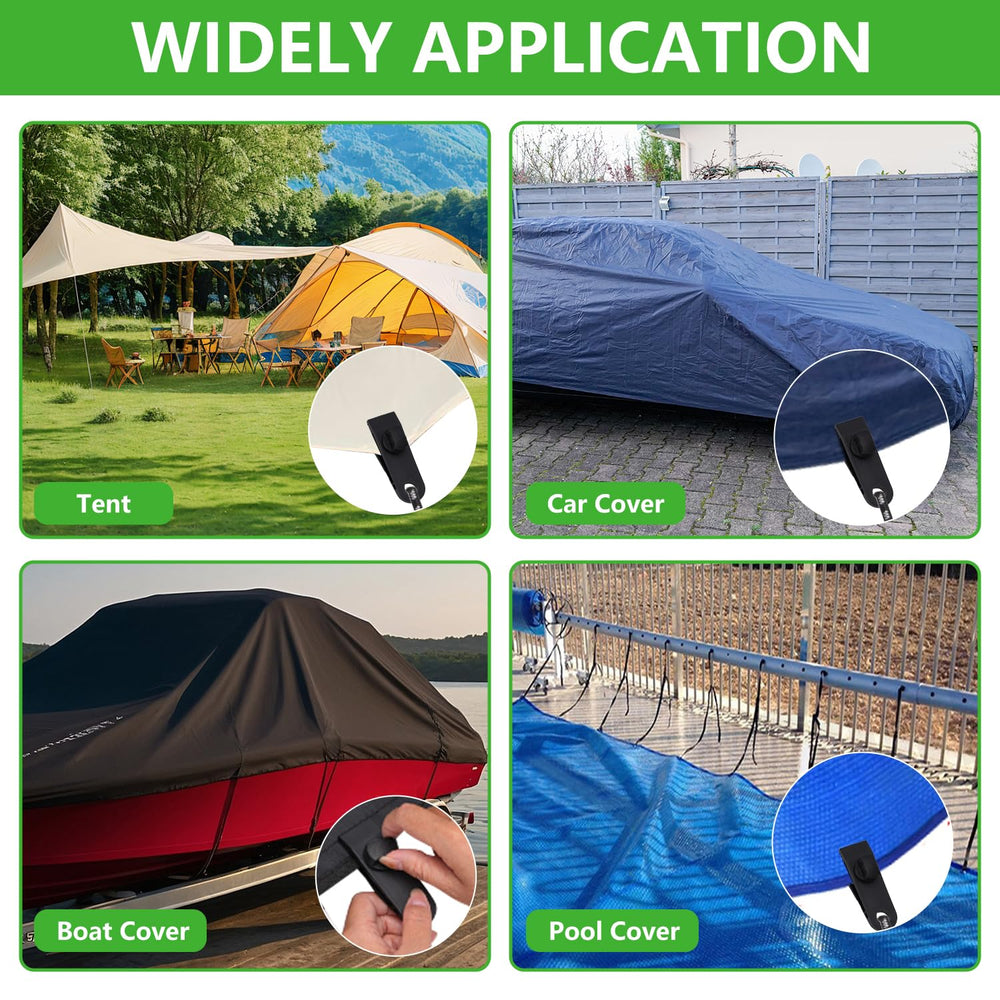 Sudopru clips securing a boat cover for weather-resistant protection and stability