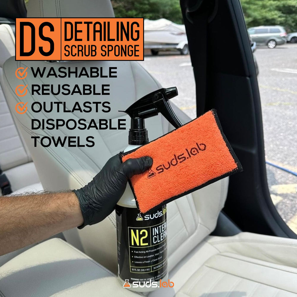 suds.lab polishing paint surface showing soft side restoring shine without abrasive marks
