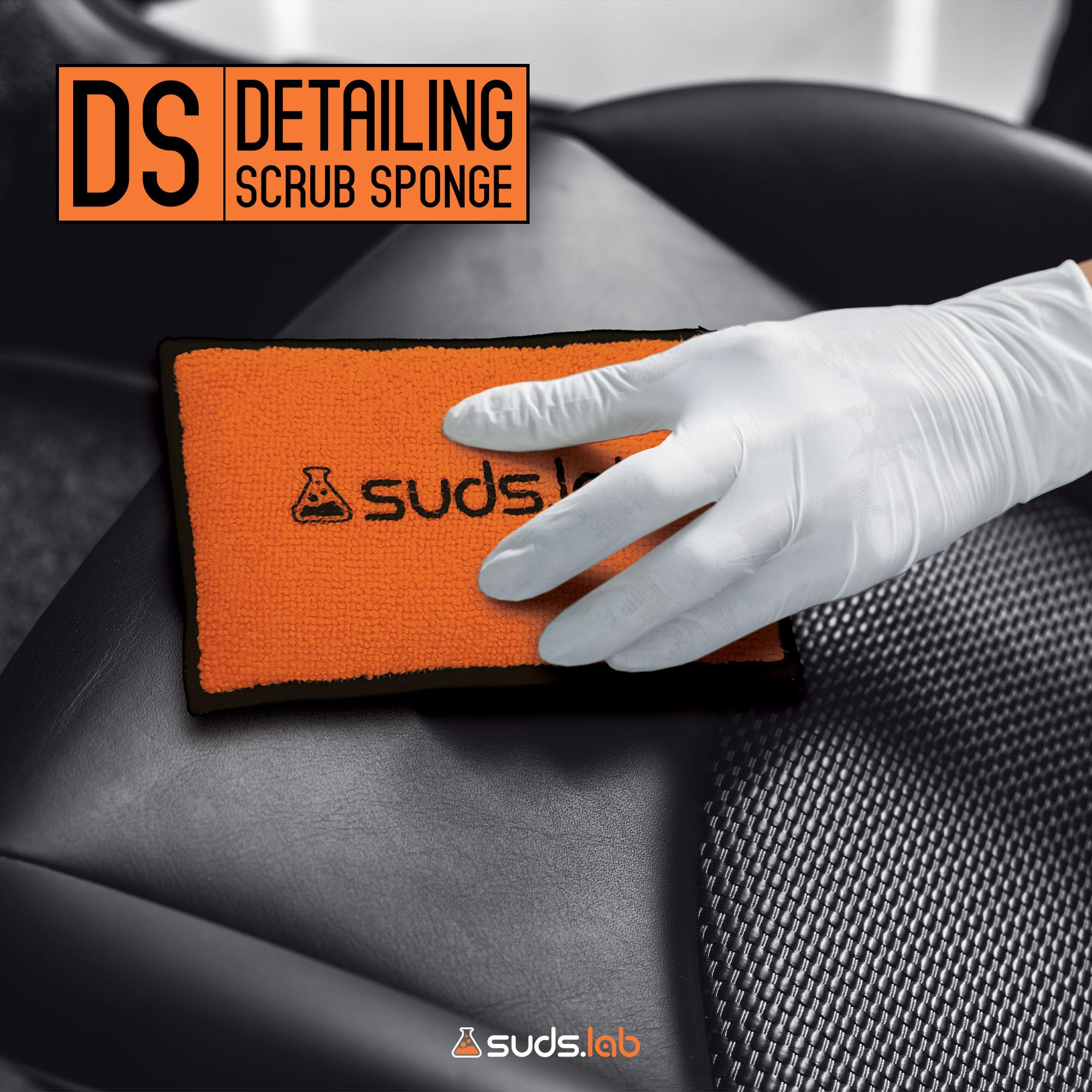 suds.lab wet scrubbing a wheel illustrating nylon side cutting through brake dust and grease