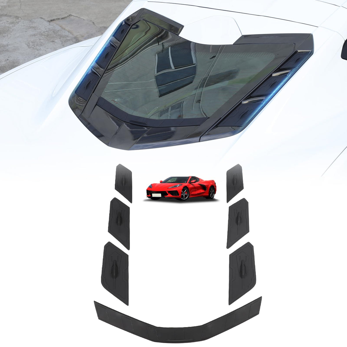Suetlcoity front packaging showing three-piece vent covers and compact storage benefit