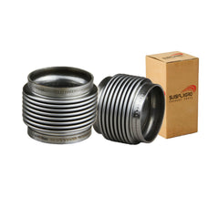 SUISFLXGRO front view of 2.5-inch SS304 flex bellows showing fit and finish benefits