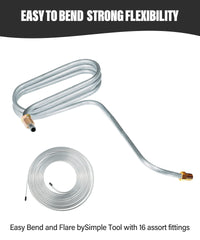 SUJADE YAKEFLY inverted-flare fittings arranged, illustrates included hardware convenience