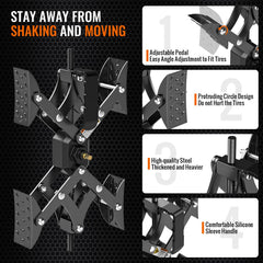 Sulythw close-up of ribbed pedal to show tire-grip texture and slip resistance benefit