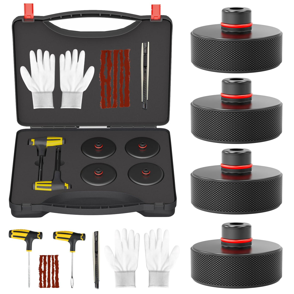 SUMK front packaging showing jack pads and toolbox for organized storage