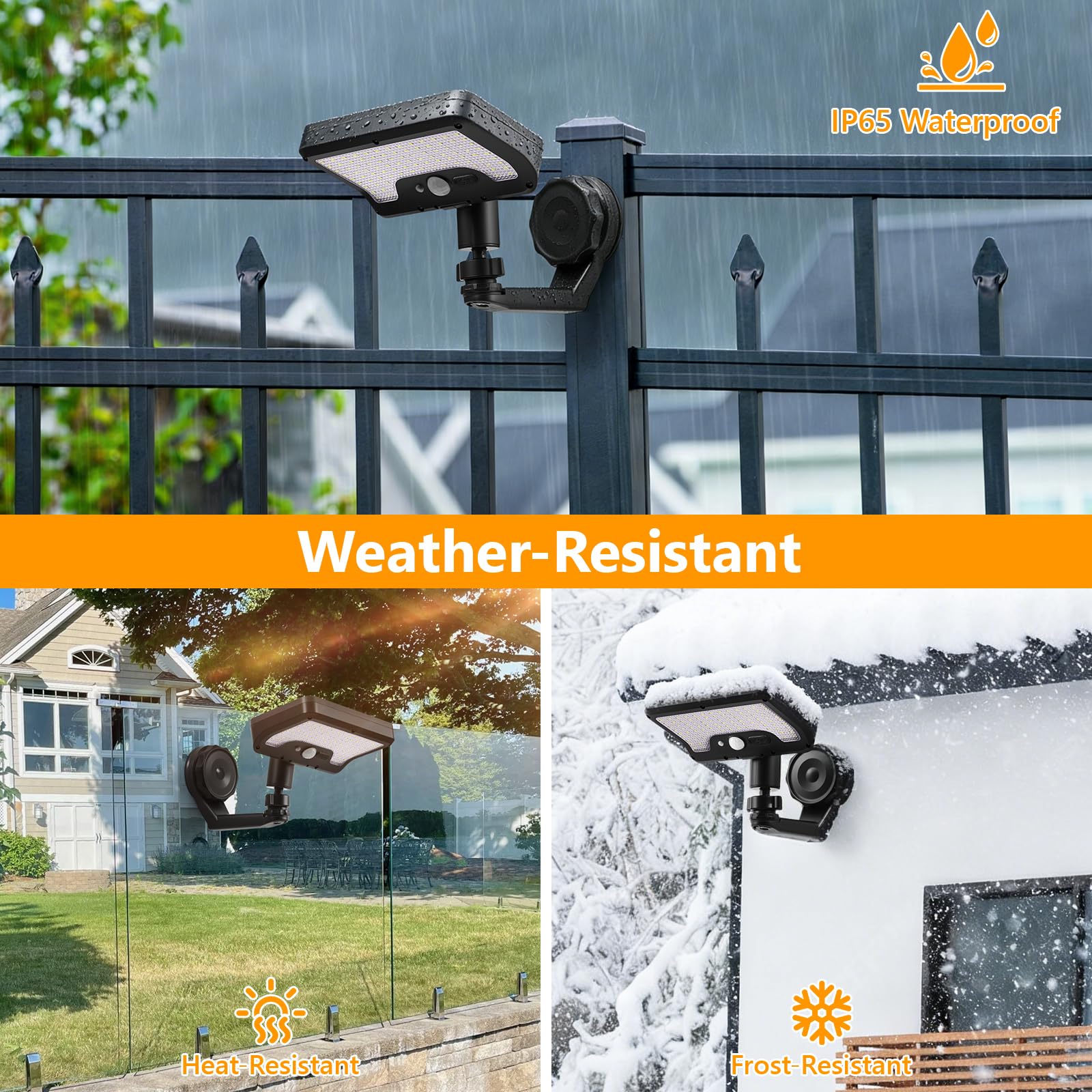 sunlight encounter weatherproof ip65 in rain showing durability and all‑season use