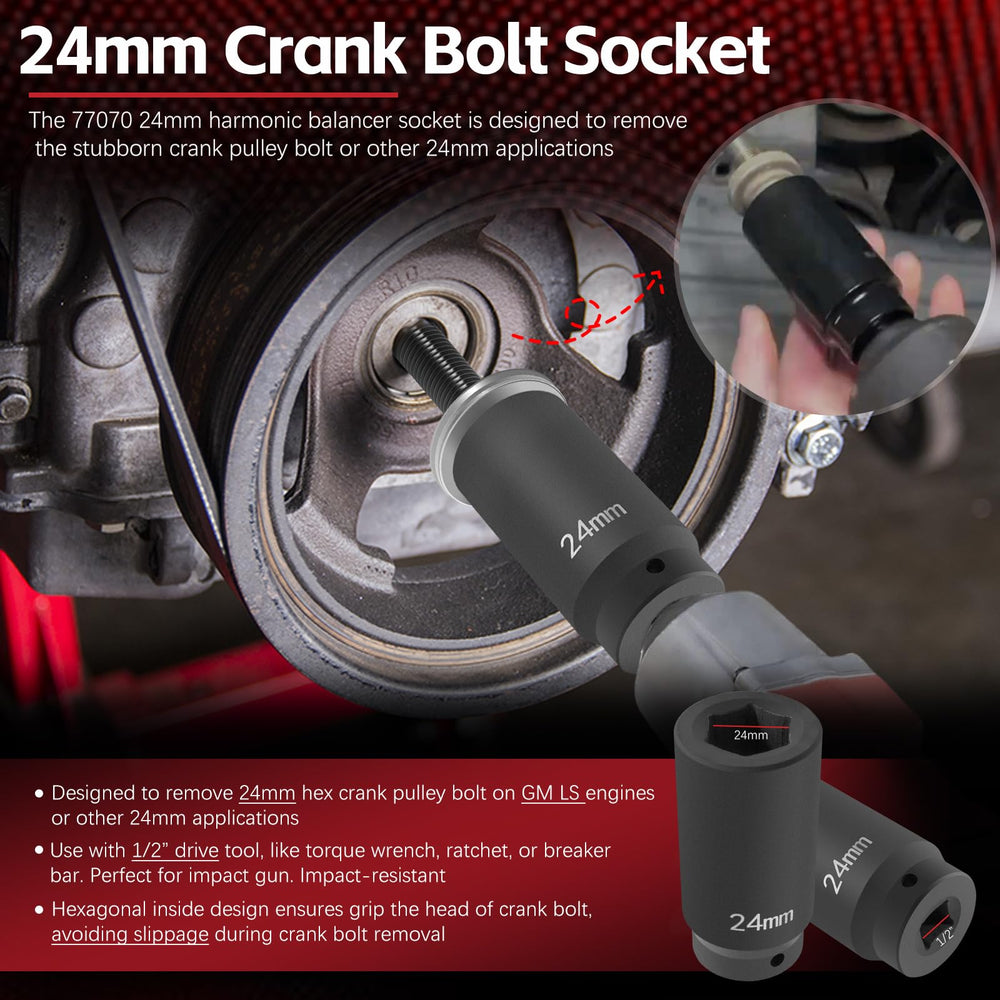 Sunluway 77070 deep socket profile reaching recessed crank bolts