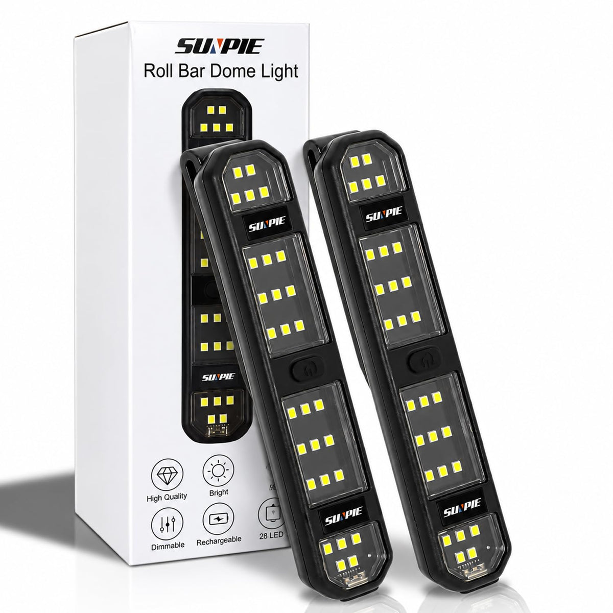 SUNPIE front view of light bar showing clean profile and easy grip benefit