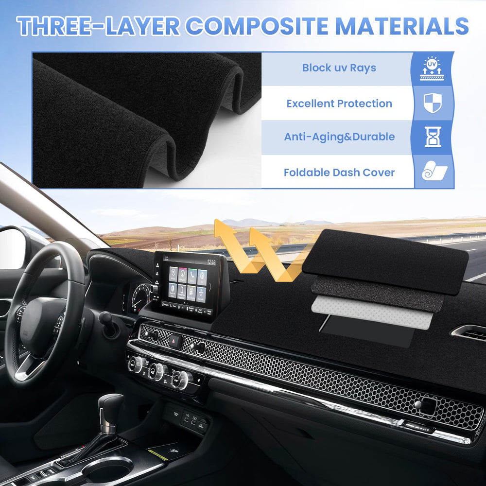 Sunsdrew cover fitting around vents and sensors preserving dashboard function and airflow