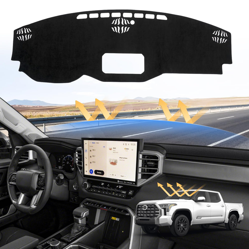 Sunsdrew front view of dash cover showing precise fit and cleaner interior