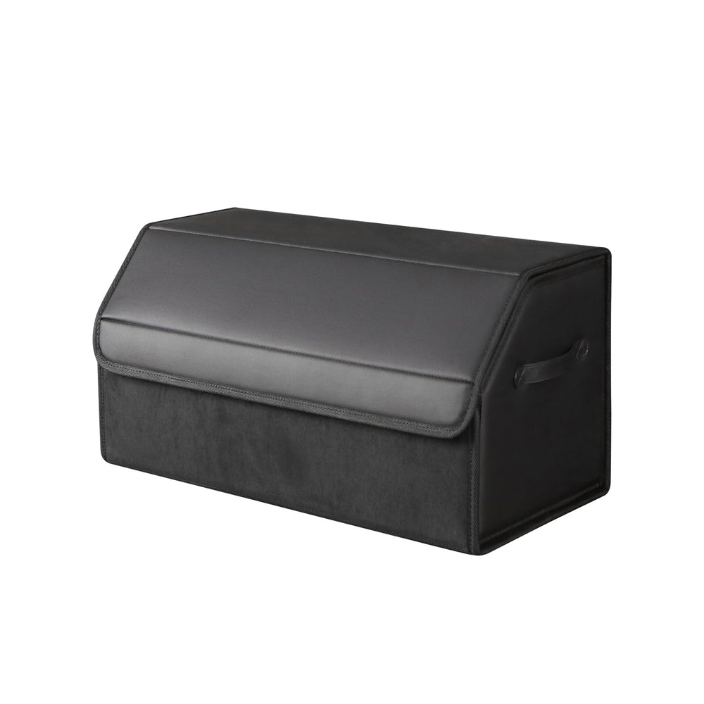 sunshine sky front view of covered organizer showing neat storage and sleek look