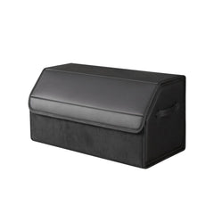 sunshine sky front view of covered organizer showing neat storage and sleek look