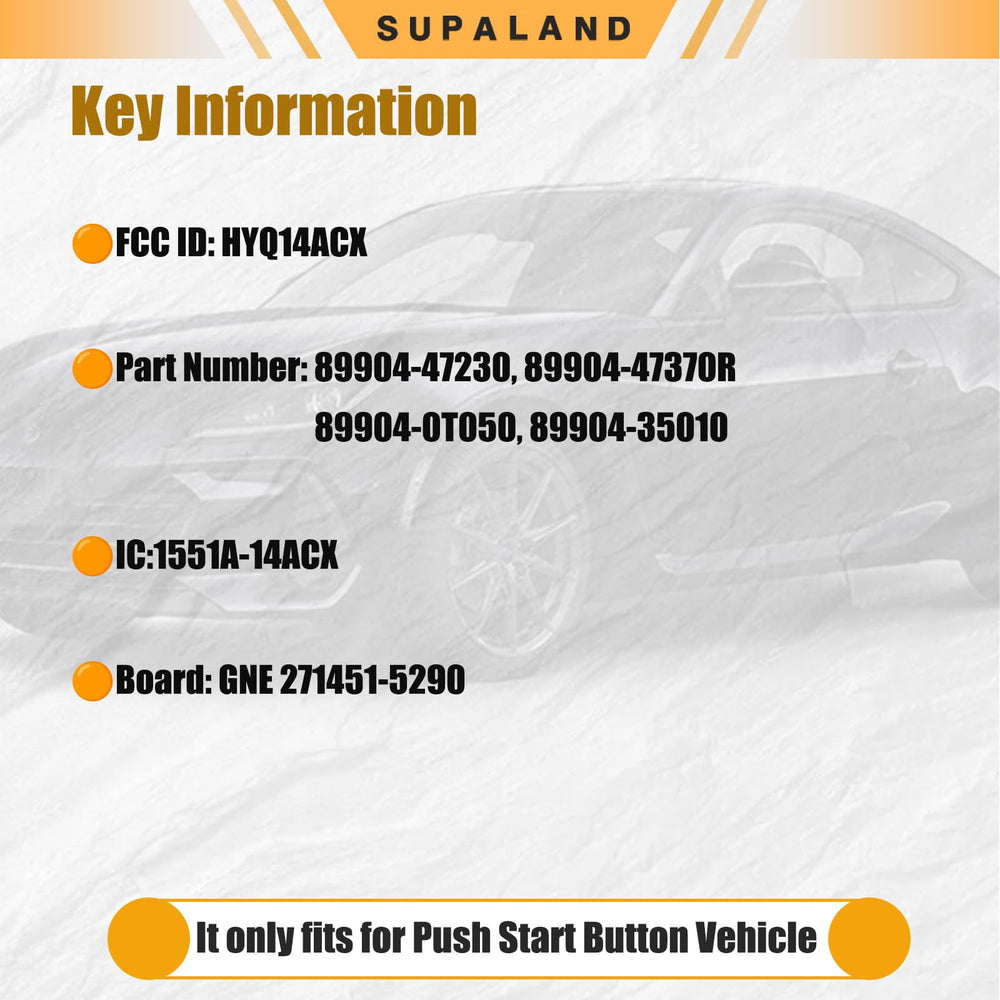 SUPALAND back label with FCC ID and part number for compatibility