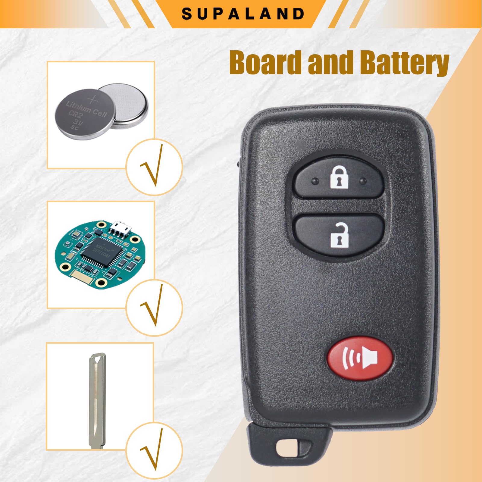 SUPALAND fob in vehicle cupholder illustrating real-world scale