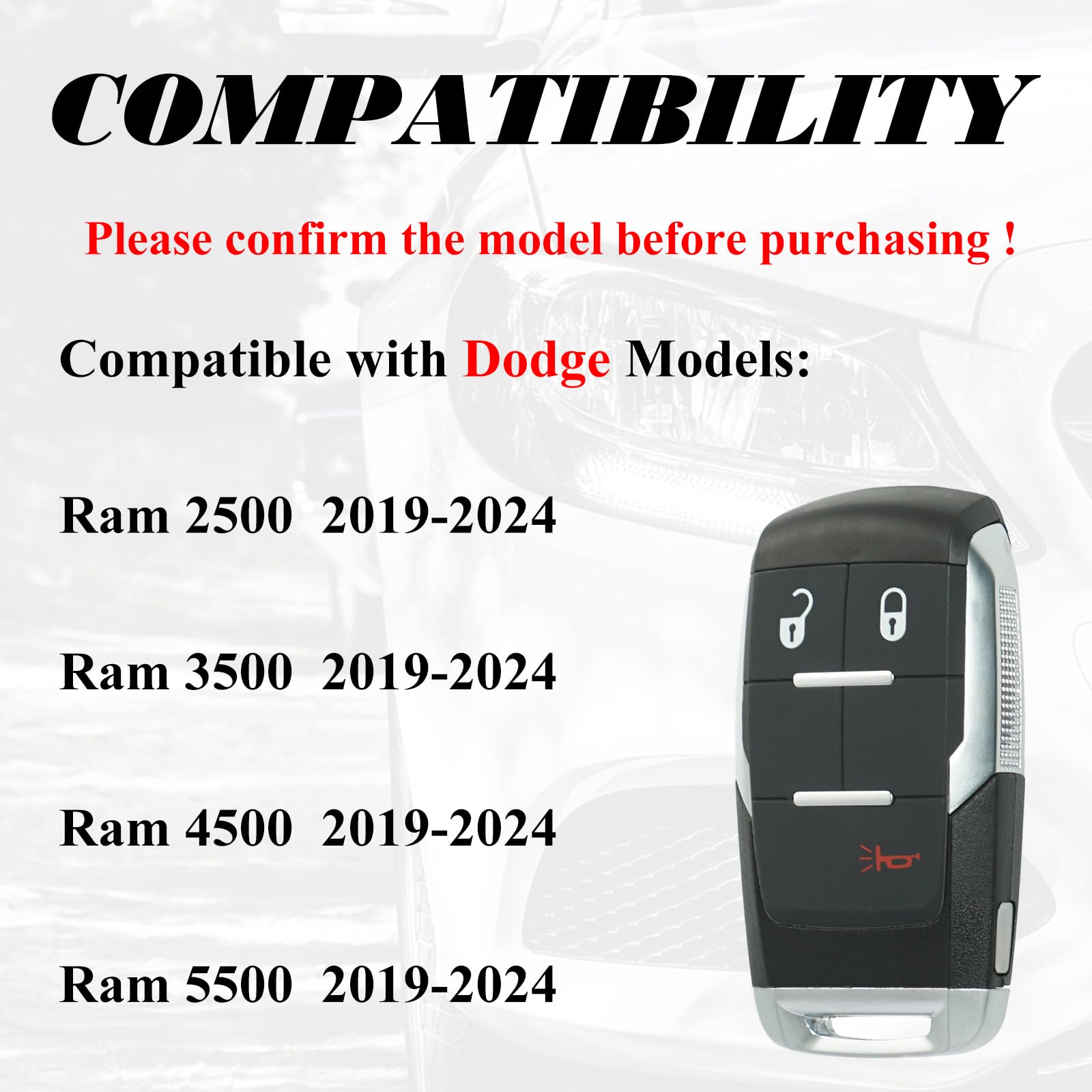 SUPALAND key fob back label showing FCC ID and part numbers for accurate compatibility