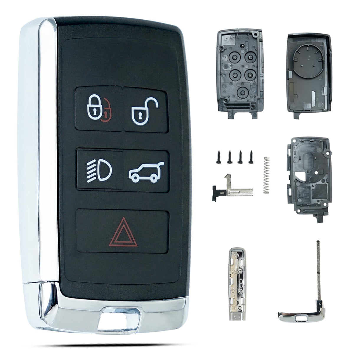 SUPALAND front view of empty key shell showing button layout and easy replacement