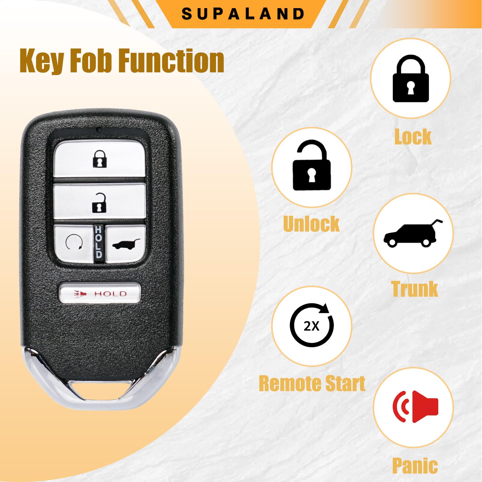 SUPALAND fob in a pocket near a car door showing quick access and practical convenience