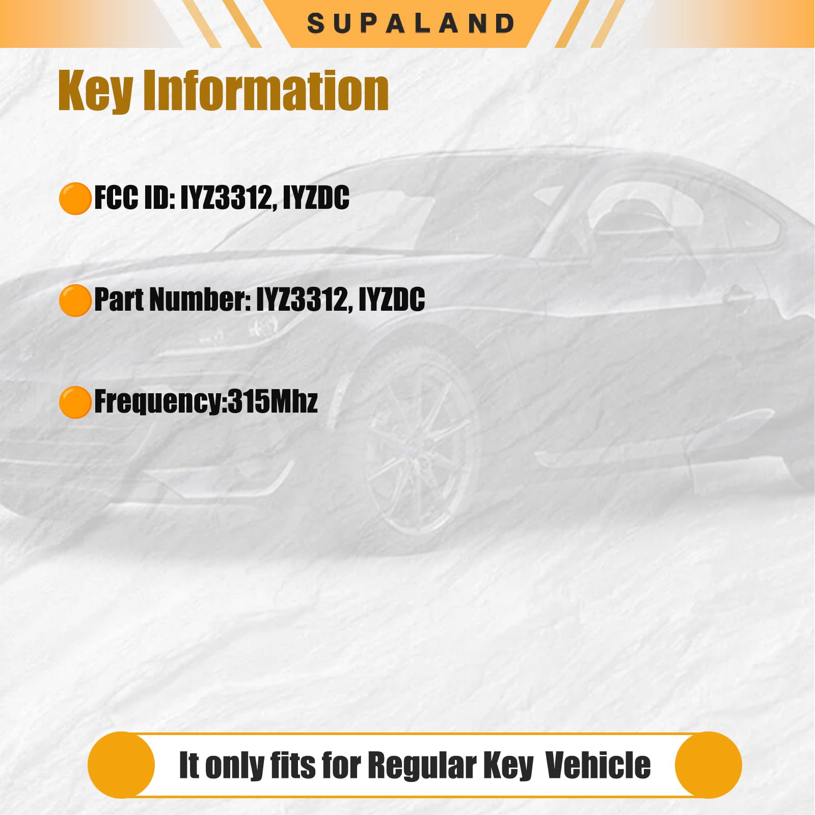 SUPALAND rear label close-up showing FCC ID and part number for accurate compatibility verification