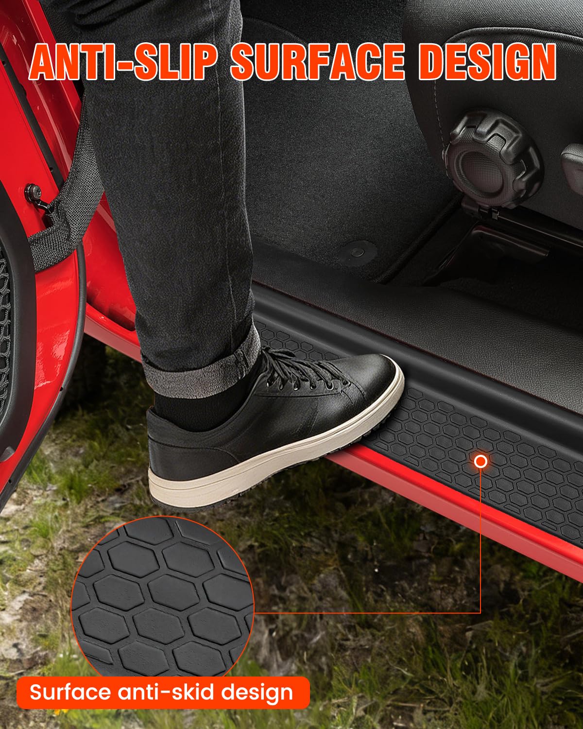 SUPAREE installed front sill on Jeep Wrangler protecting entry area