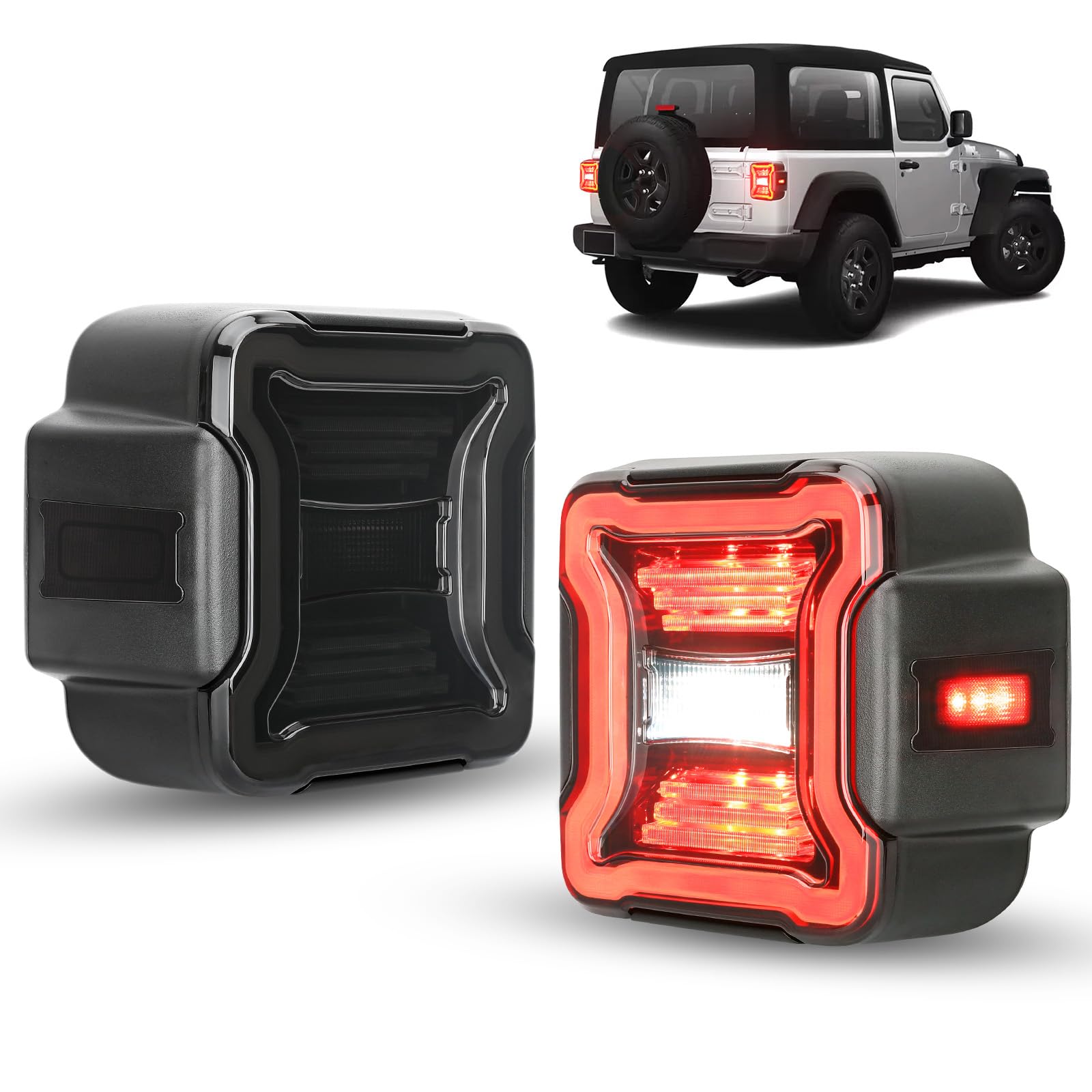 SUPAREE front view of tail lights showing sleek smoked finish and improved style