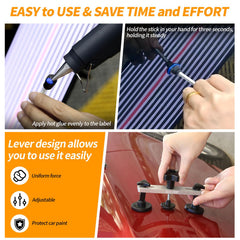 Super PDR hot glue gun with glue sticks and pull tabs for quick bonding