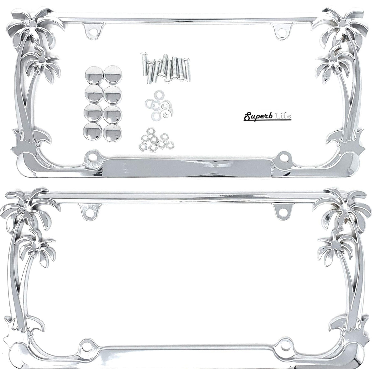 Superb lnf front view chrome frame showing palm design and sleek appearance