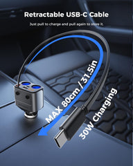 SUPERONE retractable PD30 cable extended for tidy storage and fast charging