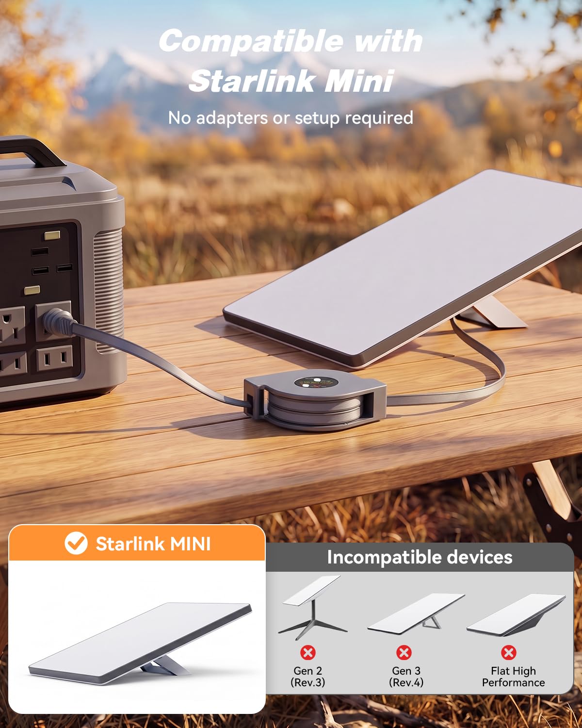 SUPERONE Starlink Mini cable thin profile passing through sunroof seal with no gap
