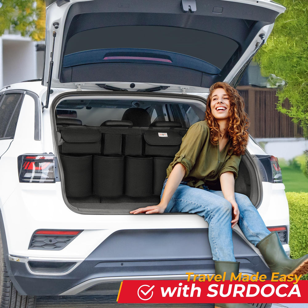 SURDOCA size comparison next to grocery bag for capacity benefit