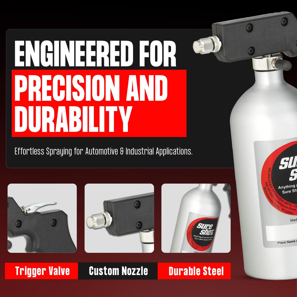 SURE SHOT held in hand to show scale and lightweight aluminum handling advantage
