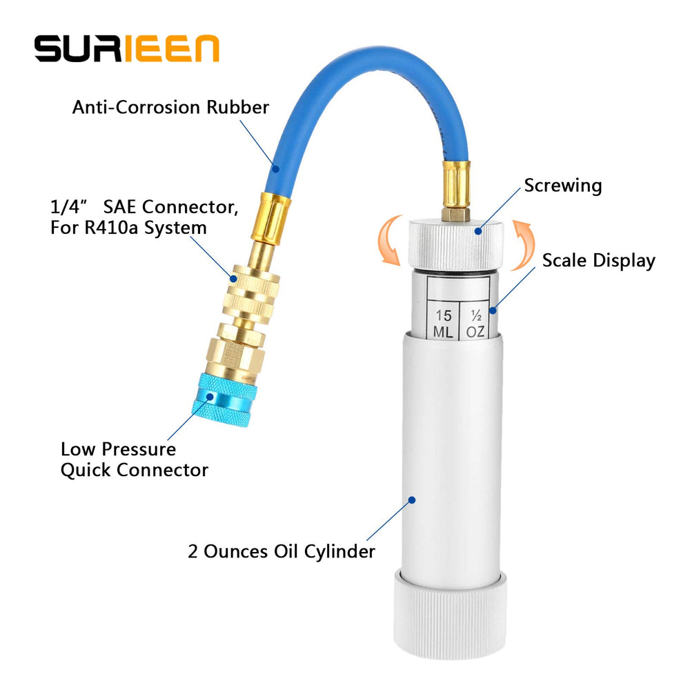 SURIEEN connection detail with brass coupler and hose ensuring secure low-side attachment