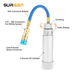 SURIEEN connection detail with brass coupler and hose ensuring secure low-side attachment