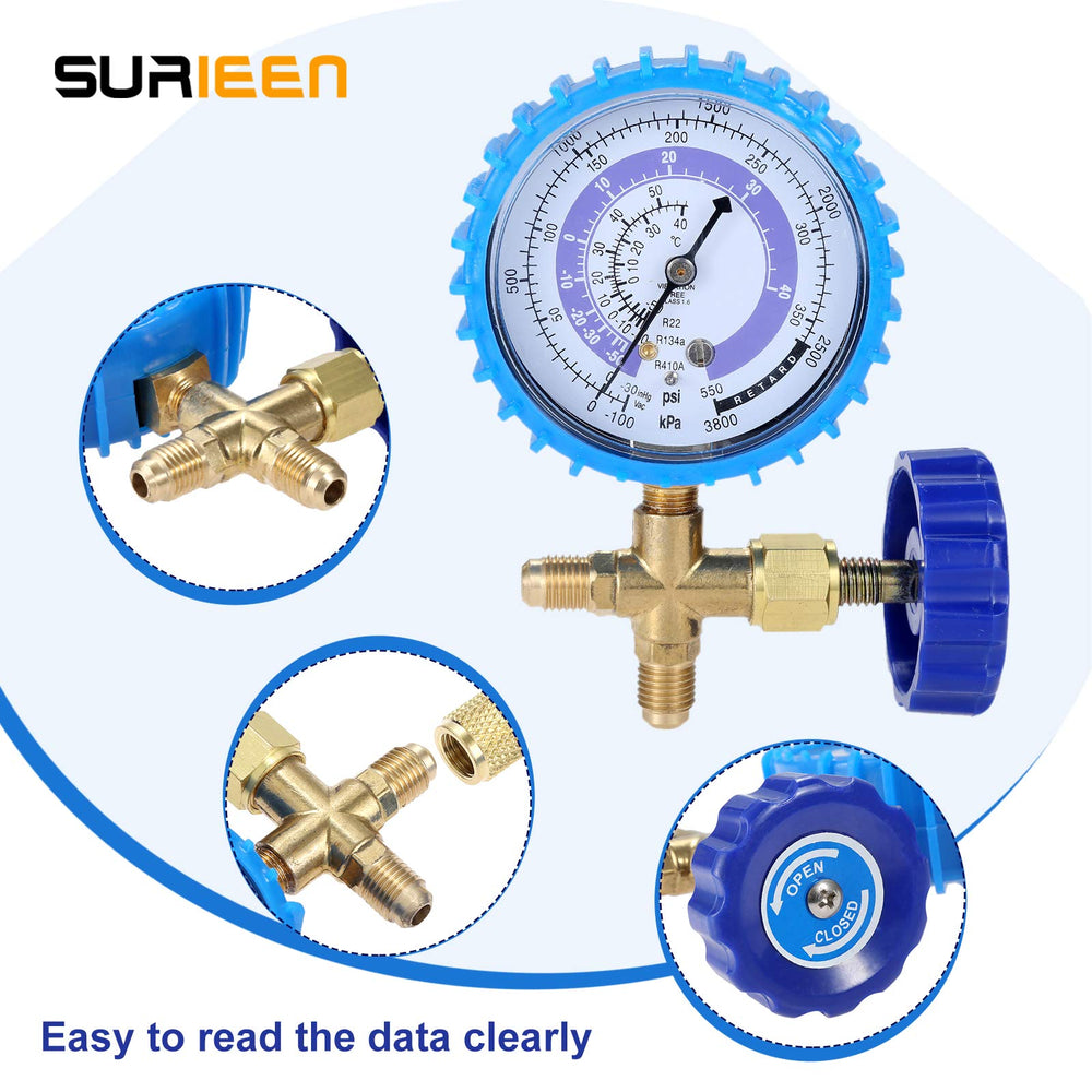 SURIEEN scale reading close shows PSI and kPa for exact monitoring