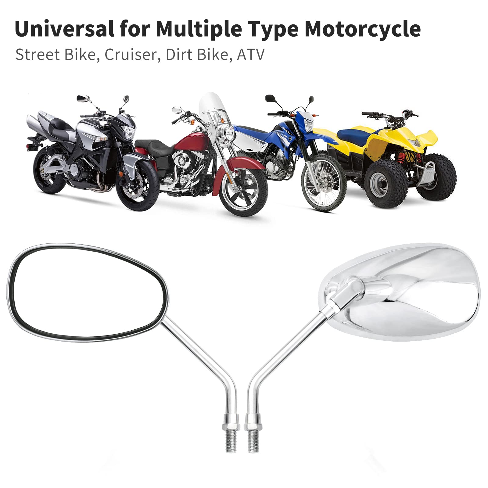surpassme right bar-end mounted mirror illustrating stable image and classic chrome finish