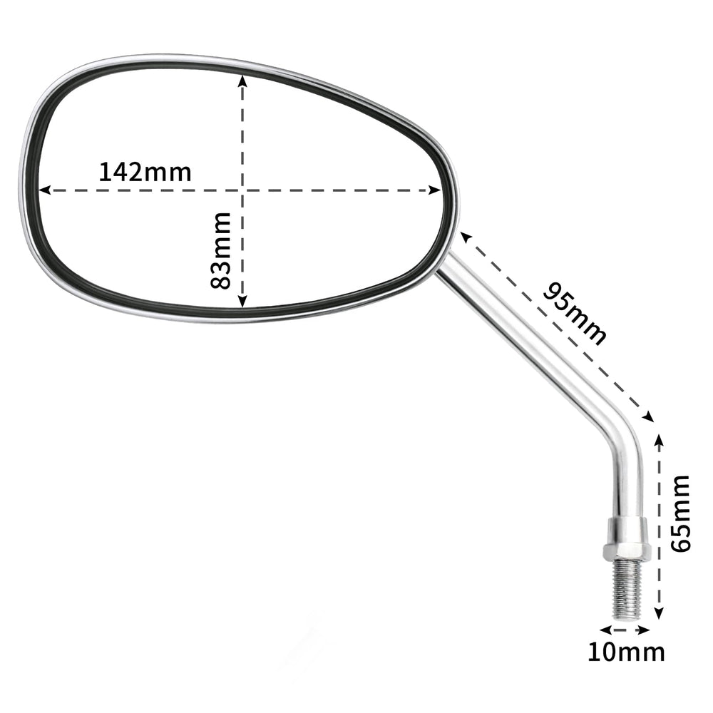 surpassme mirrors next to a ruler showing compact size and easy handlebar fit