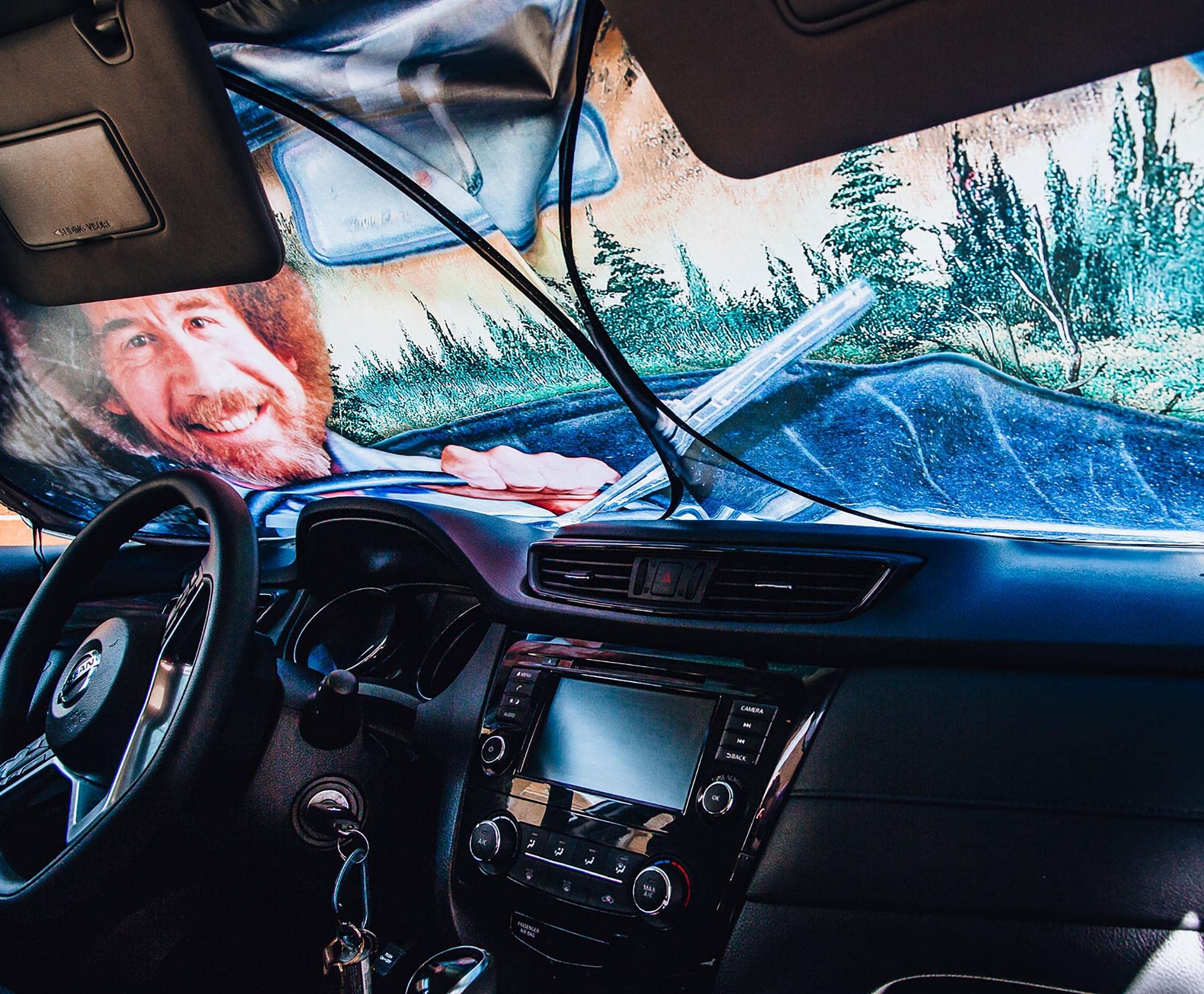 Surreal Entertainment Bob Ross size comparison with ruler showing 64 x 32 inches fit