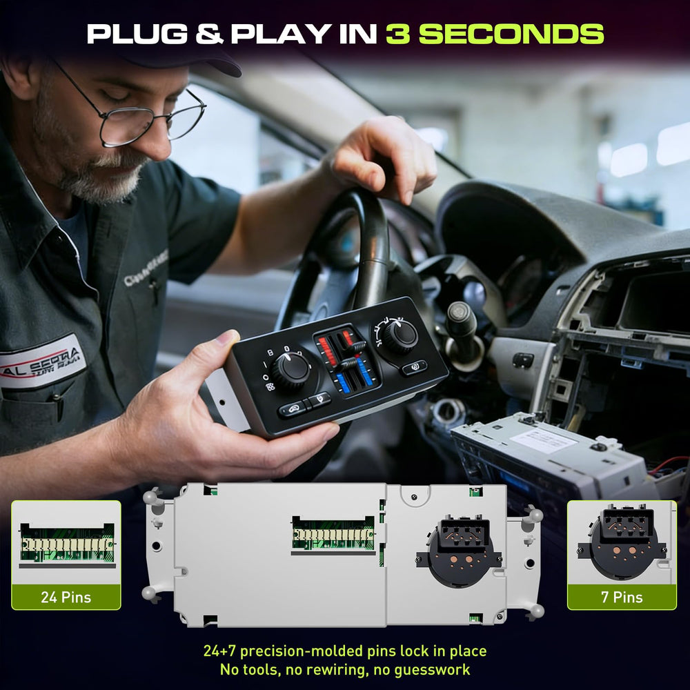 Surtisita module snapped into vehicle dash restoring HVAC controls quickly