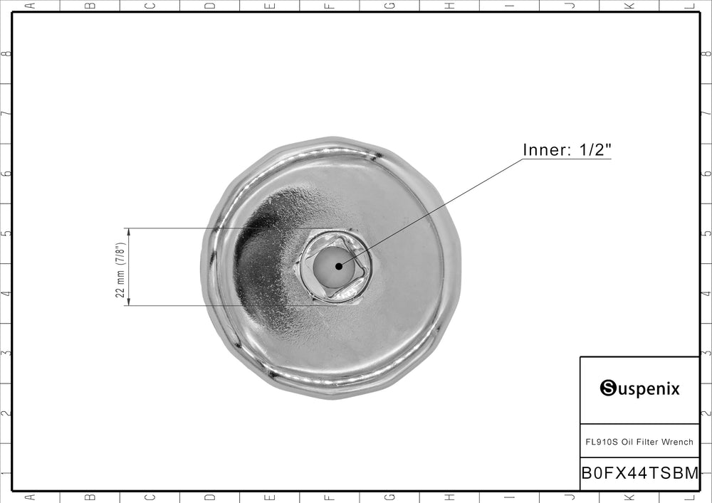 Suspenix FL-910S socket drive and size markings for quick tool match benefit