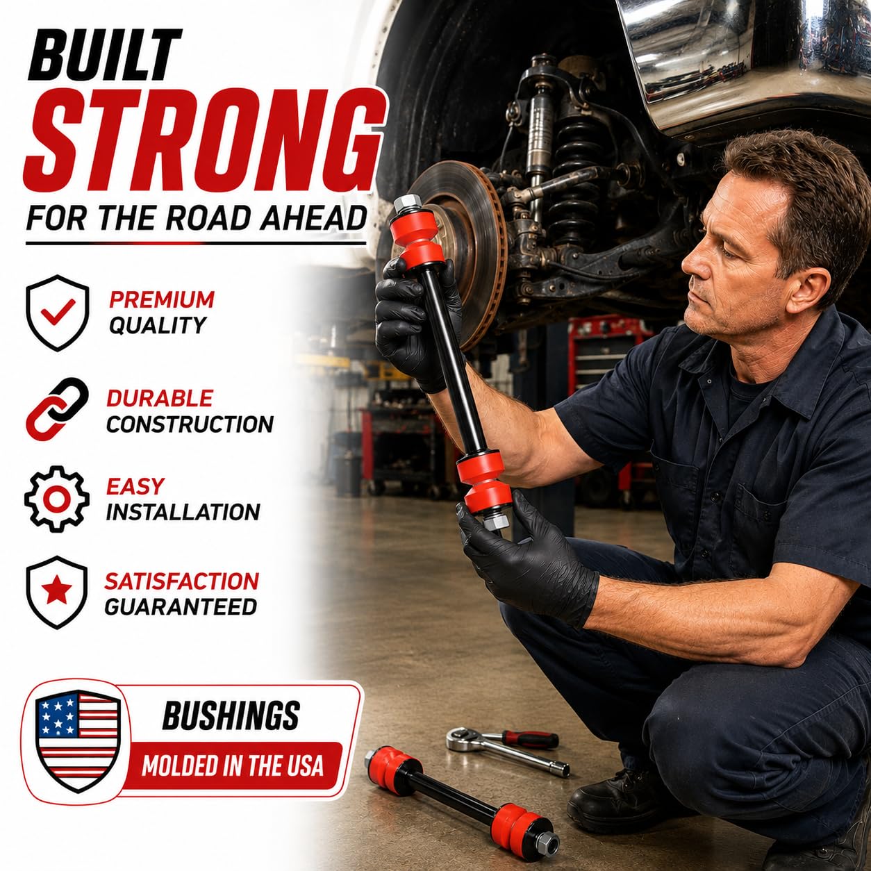 suspension dudes CODE RED bushing close-up showing tougher material and longevity