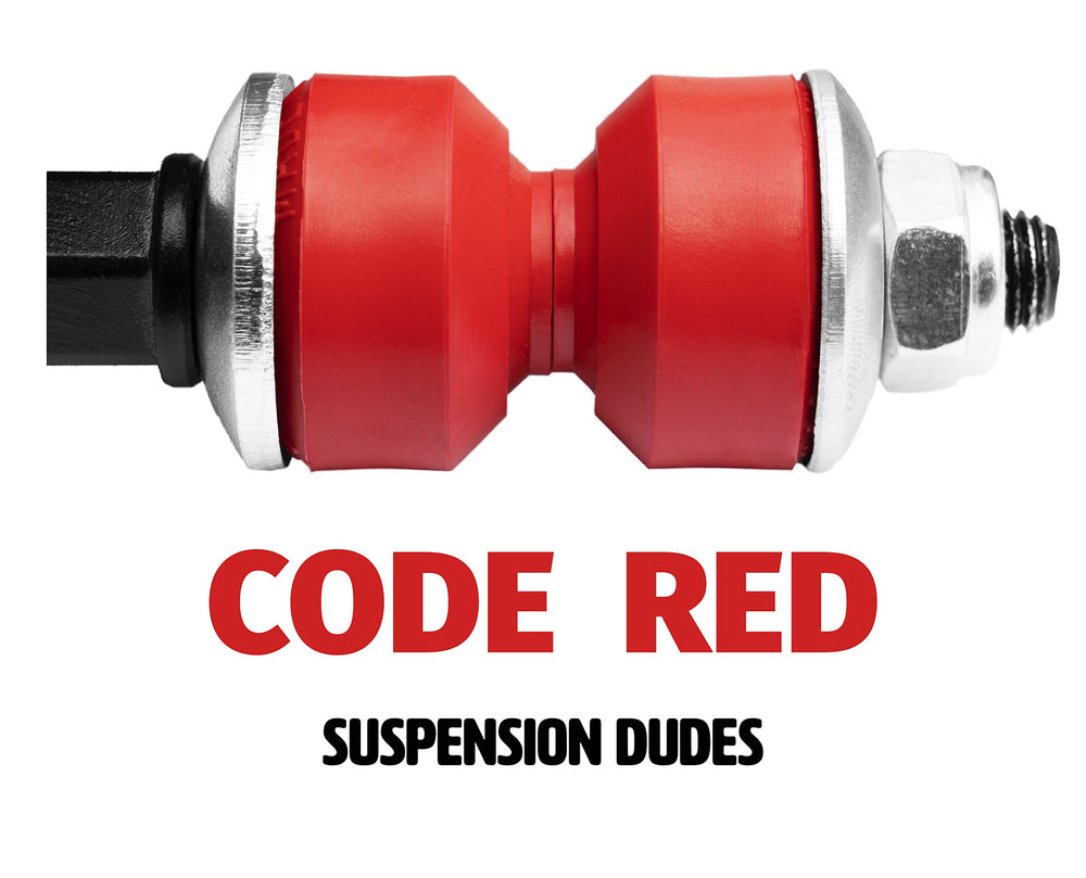 suspension dudes installing links on truck front, simplifies DIY replacement