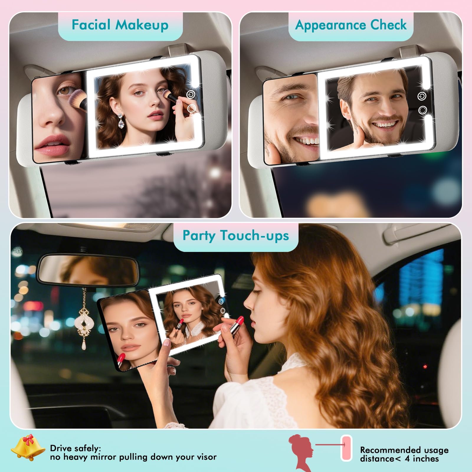 Suupvaor USB-C cable plugged into mirror showing rechargeable convenience
