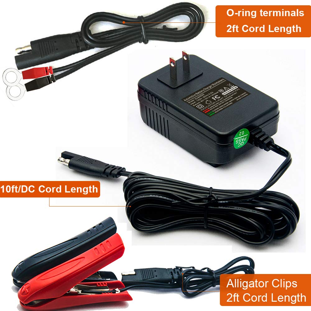 Suuwer box with charger, cable, clamps, O-terminal showing full package contents