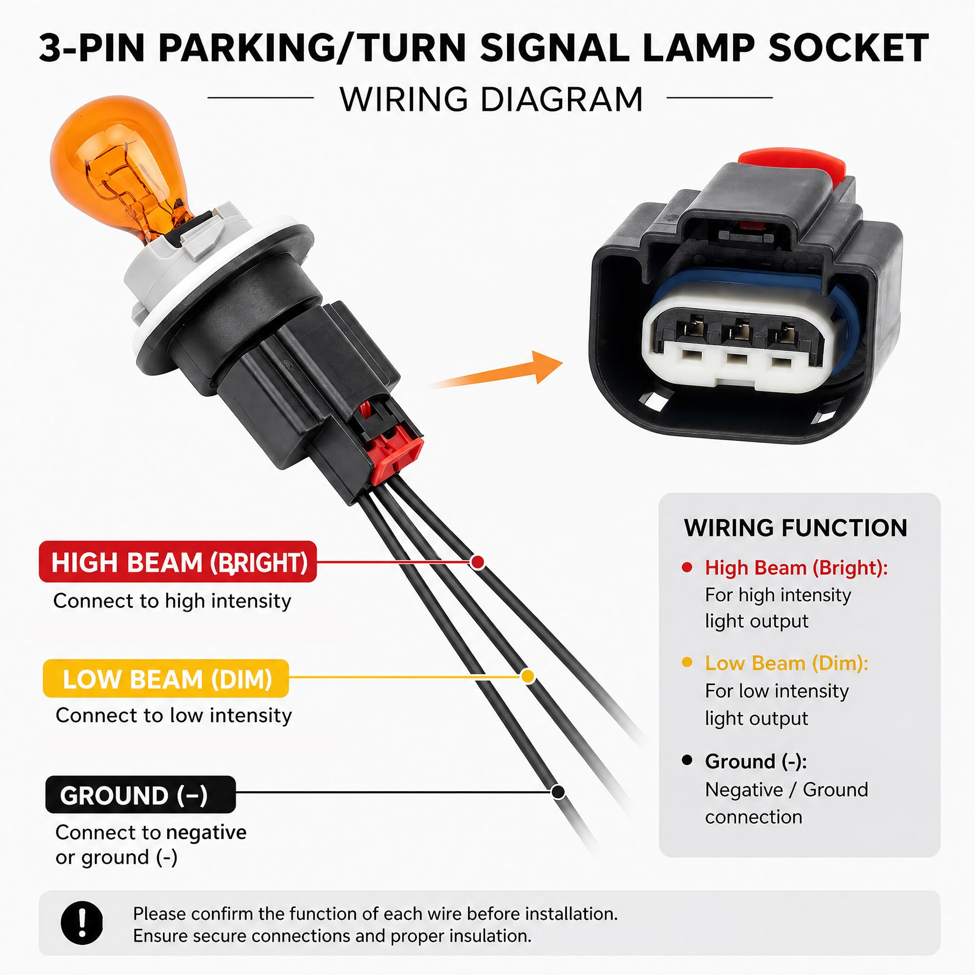 Svicari 3157 amber bulb seated in socket for correct signal color