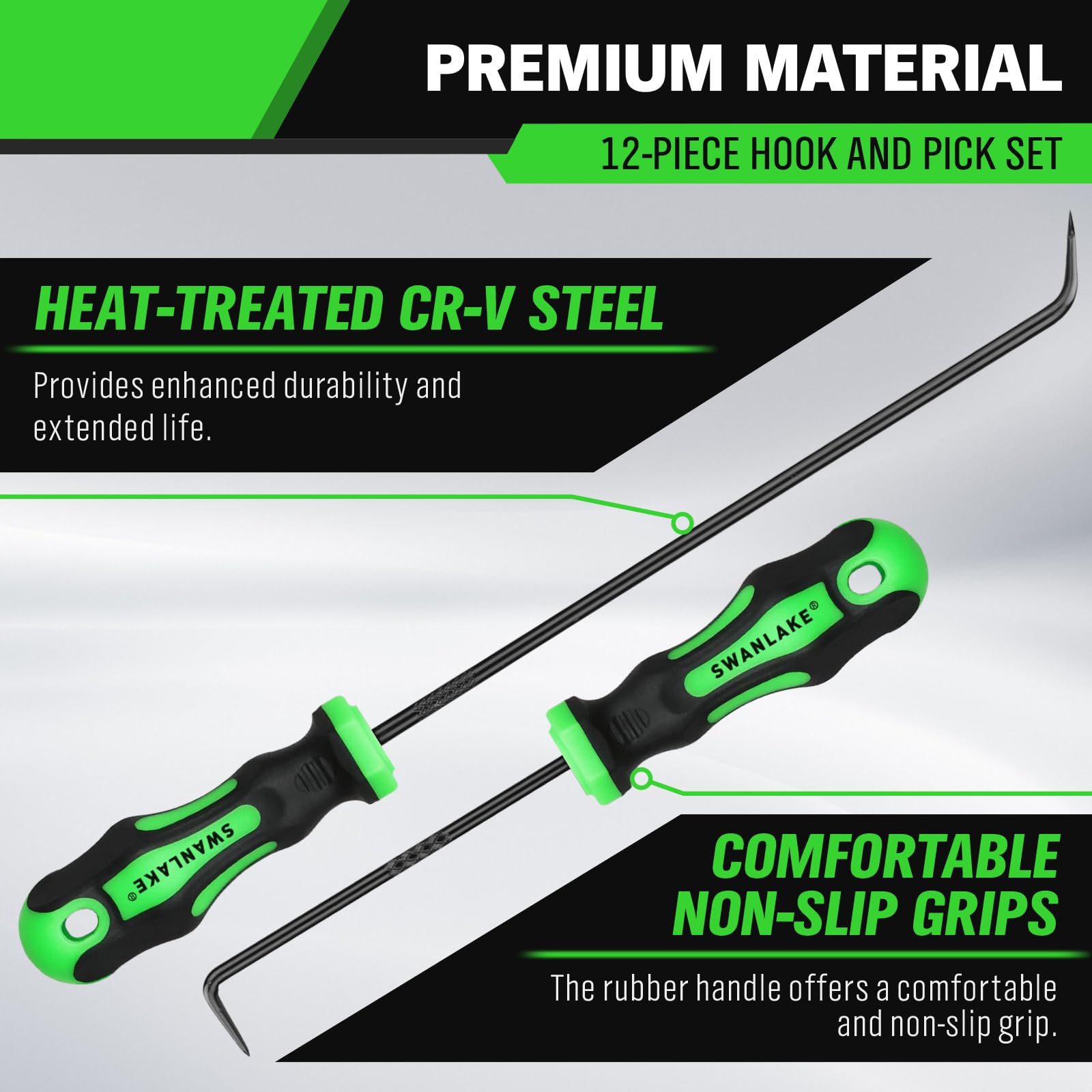 SWANLAKE GARDEN TOOLS contoured handle close-up for comfort and reduced hand fatigue