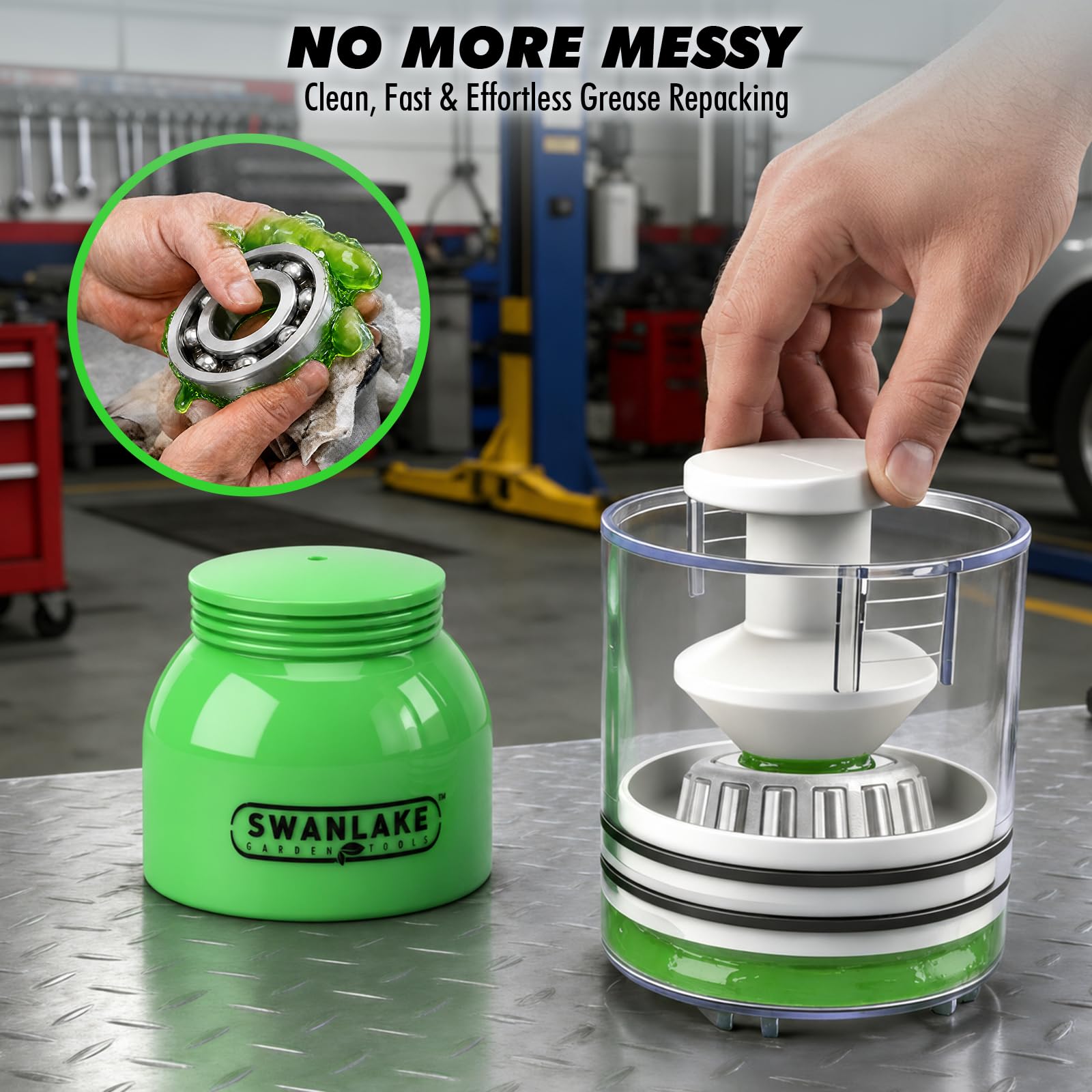 SWANLAKE shown in hand to convey compactness and portability benefit